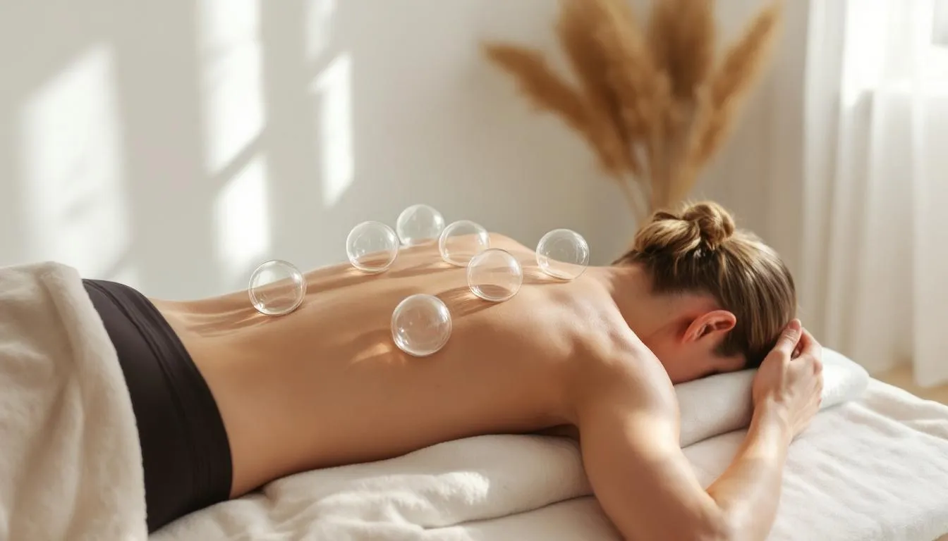 Cupping therapy session being incorporated into a wellness routine.